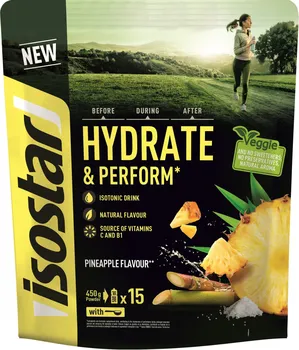 Iontový nápoj Isostar Hydrate Perform Veggie 450 g ananas doypack