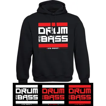 Pánská mikina Pánská mikina s kapucí DRUM AND BASS Stripes Velikost: L, Barva: Černá