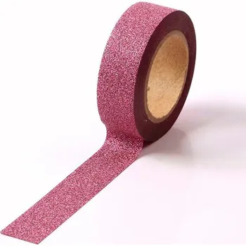 Lepicí páska Washi páska - DEEP PINK GLITTER / 10m