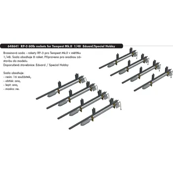 Plastikový model Eduard 1/48 RP-3 60lb rockets for Tempest Mk.II (EDUARD/SPECIAL HOBBY)