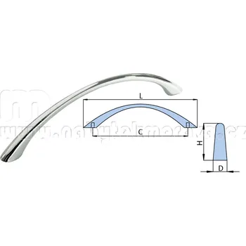 Nábytkové kování Nabytekmorava Úchytka obyčejná chrom 984