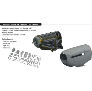 Plastikový model Eduard 1/48 Spitfire Mk.V engine (EDUARD)