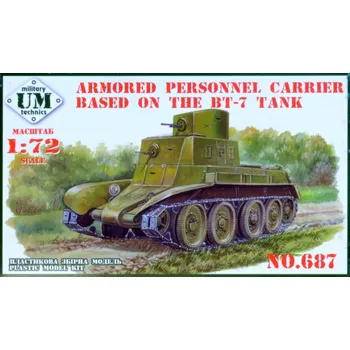 Plastikový model Unimodel 1/72 Armored Personnel Carrier based on BT-7 tank