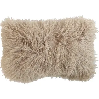 Dekorativní polštářek Polštář ovčí dlouhý vlas béžový - 50*30*10cm