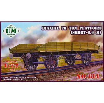 Plastikový model Unimodel 1/72 Biaxal 20 ton platform (short - 6.6m)