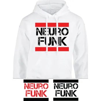 Pánská mikina Pánská mikina s kapucí NEUROFUNK Old Stripes Velikost: M, Barva: Bílá - Design 1