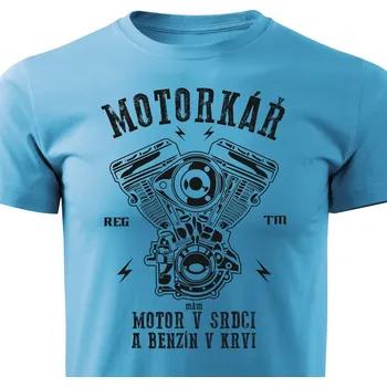 Pánské tričko Pánské tričko Jsem motorkář Barva: Tyrkysová, Velikost: XXXL