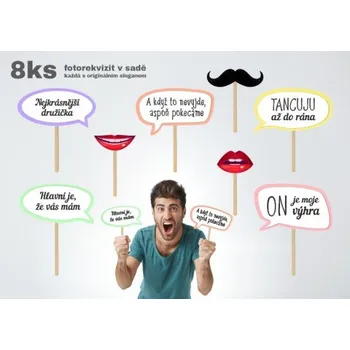 Party dekorace Fotorekvizity SET X. - svatební - sada 8 ks