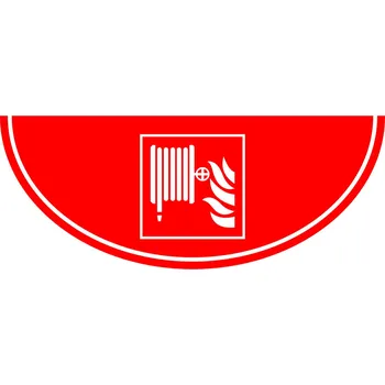 Kancelář Podlahová značka výseč – Požární hadice, červená