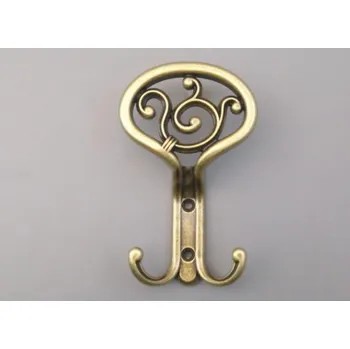 Věšák Mosazný věšák zlatý - dvojitý