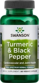 Přírodní produkt Swanson Kurkuma + černý pepř 60 cps.