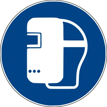 samolepka Podlahová značka – Použij svářečskou masku!, 10 cm, PE