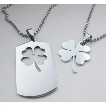 Růženec Woodrow Přívěsek pro pár Čtyřlístek štěstí nerez ocel