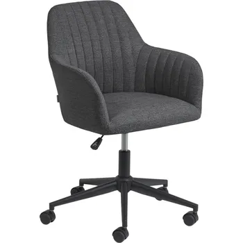 Tmavě šedá látková konferenční židle Kave Home Madina na kolečkách