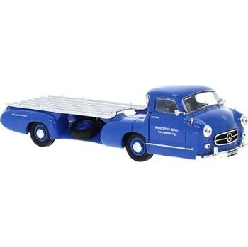 autíčko IXO Models MERCEDES-BENZ RACE CAR QUICK TRANSPORTER 1955 BLUE 342
