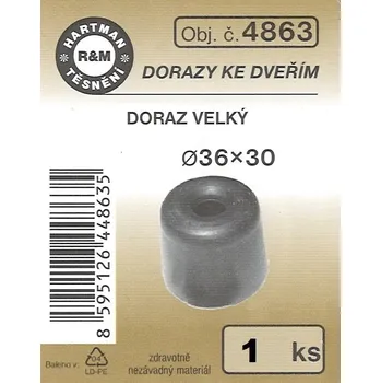 dveřní zarážka HARTMAN Pryžová zarážka ke dveřím černá, 36x30 (4863)