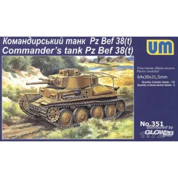 Plastikový model Unimodel 1/72 Pz Bef 38(t) Commander's tank