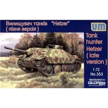 Plastikový model Unimodel 1/72 Hetzer (late version) Tank hunter