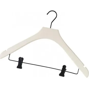 Ramínko Ramínko Compactor Lotus z přírodního dřeva, s klipsy na kalhoty, šířka 44 cm, bílé RAN7126