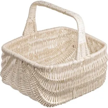 Nákupní košík Bílý proutěný košík