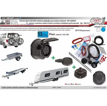 Tažné zařízení Univerzální elektropřípojka CanBus/CC pro VOLKSWAGEN Golf 04/2017->10/2019 13pin SV Z00-013, SVC Group