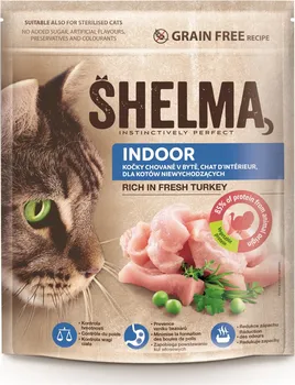 Krmivo pro kočku Shelma Instinctively Perfect Indoor čerstvé krůtí 750 g