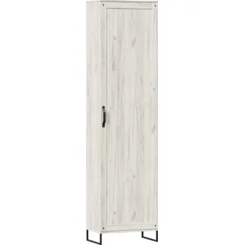 Šatní skříň Předsíňová skříň Malaga 1D - dub craft bílý/černá