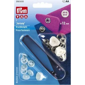 Prym Knoflík stiskací JERSEY 12 mm s příslušenstvím, 7 ks bílá