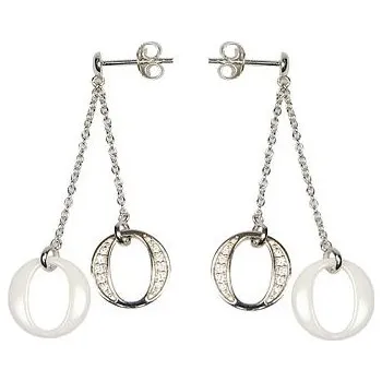 Náušnice Stříbrné náušnice s keramickými oválky