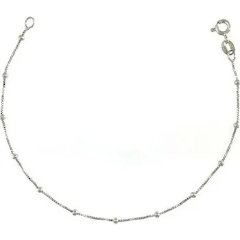 Náramek Stříbrný náramek box chain s kuličkami délka náramku 17cm