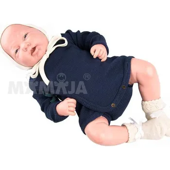 Kojenecké oblečení Manymonths zavinovací body/tričko merino Moonlight Blue - 0-3/4 měsíců