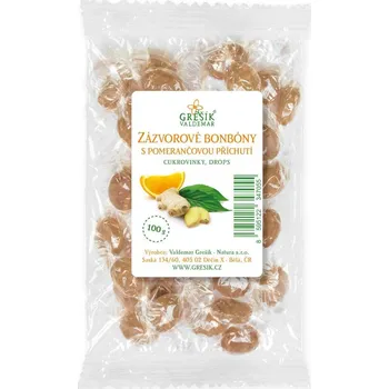 Bonbon Valdemar Grešík Grešík Zázvorové bonbóny s pomerančovou příchutí 100 g