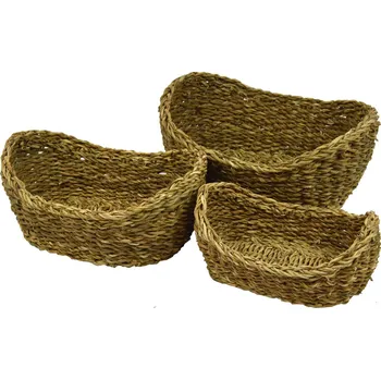 Úložný box Vingo Sada 3 oválných boxů z mořské trávy