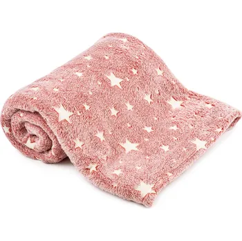 deka 4Home Deka Soft Dreams Stars svíticí červená, 150 x 200 cm