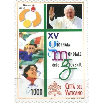 Poštovní známka (2000) MiNr. 1350 ** + štítek - Vatikán - Mezinárodní den mládeže, Řím