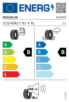 Michelin Primacy 4 215/45 R17 91 V XL S1 energetický štítek