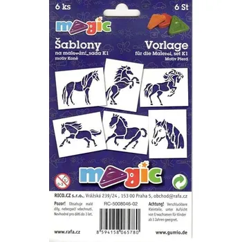 Rico Magic papírové šablony na malování 6 ks 11 x 14 cm, koně