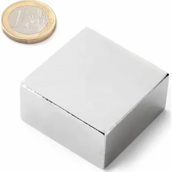 Dekorativní magnet SOLLAU Neodymový magnet hranol 40x40x20 mm, N42, poniklovaný