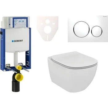 Bidet Cenově zvýhodněný závěsný WC set Geberit k zazdění + WC Ideal Standard Tesi 110.302.00.5NE4