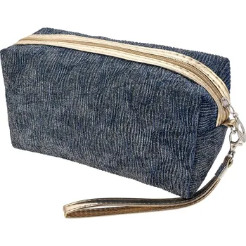 Kosmetická taška Modro zlatá toaletní taška - 18*10*9 cm