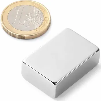 Dekorativní magnet SOLLAU Neodymový magnet hranol 30x20x10 mm, N42, poniklovaný