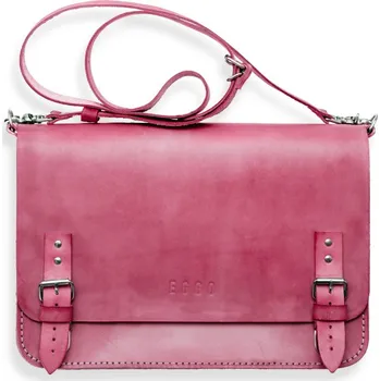 Eggo Benedict large velká kožená brašna přes rameno Starorůžová
