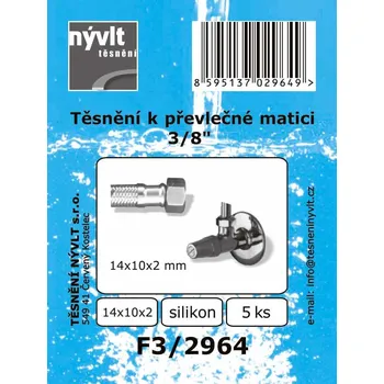 SADA těsnění převlečné matice 3/8" silikon 14x10x2 mm 5 ks - F3/2964