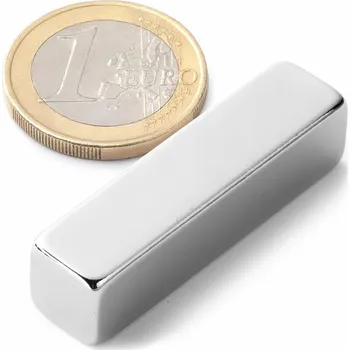 Dekorativní magnet SOLLAU Neodymový magnet hranol 10x10x40 mm, N42, poniklovaný