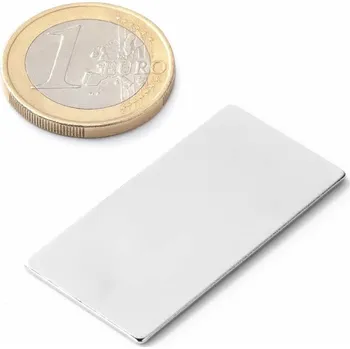 Dekorativní magnet SOLLAU Neodymový magnet hranol 40x20x1 mm, N38, poniklovaný