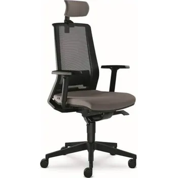 Židle kancelářská Look 270-AT, hlavová opěrka, šedá