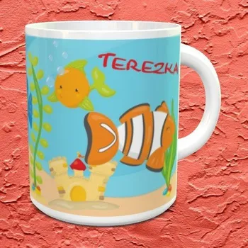 Hrnek se jménem Ryby - Růžová / Keramický 0,29 l