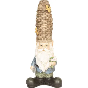 Bytová dekorace Dekorativní soška trpaslíka s košíkem a včelkami - 13*9*31 cm