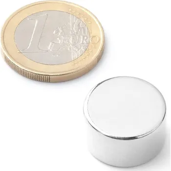 Dekorativní magnet SOLLAU Neodymový magnet válec D&nbsp;18x10 mm, Neodym, N38, poniklovaný