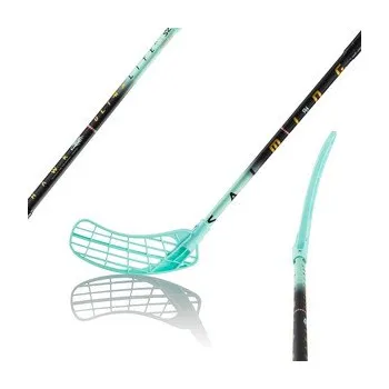 Florbalová hůl Salming Hawk UltraLite F32 Florbalová hůl černá / tyrkysová, Pravá (pravá ruka dole), 87cm (=97cm)